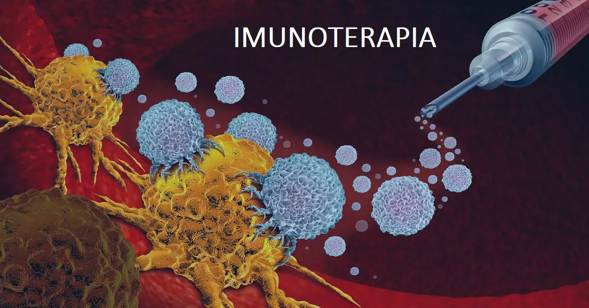 Banner Imunoterapia, imagens de células, vírus e uma seringa